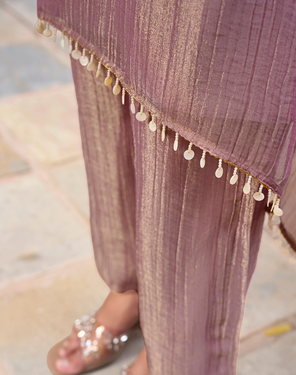 Embellished Tissue Kurta Set