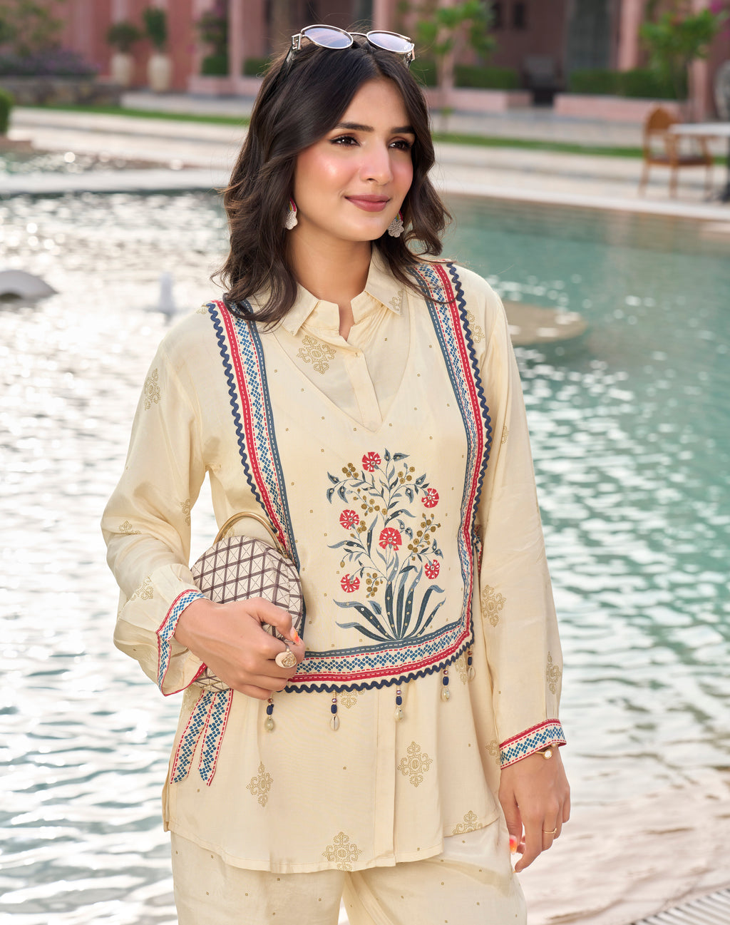 Ivory Bloom Overlay Co-Ord Set