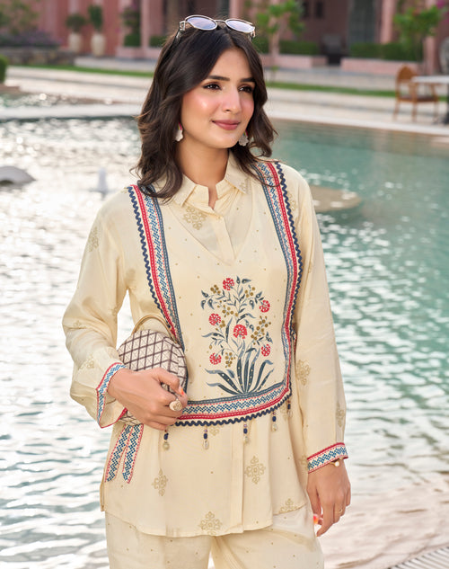 Ivory Bloom Overlay Co-Ord Set