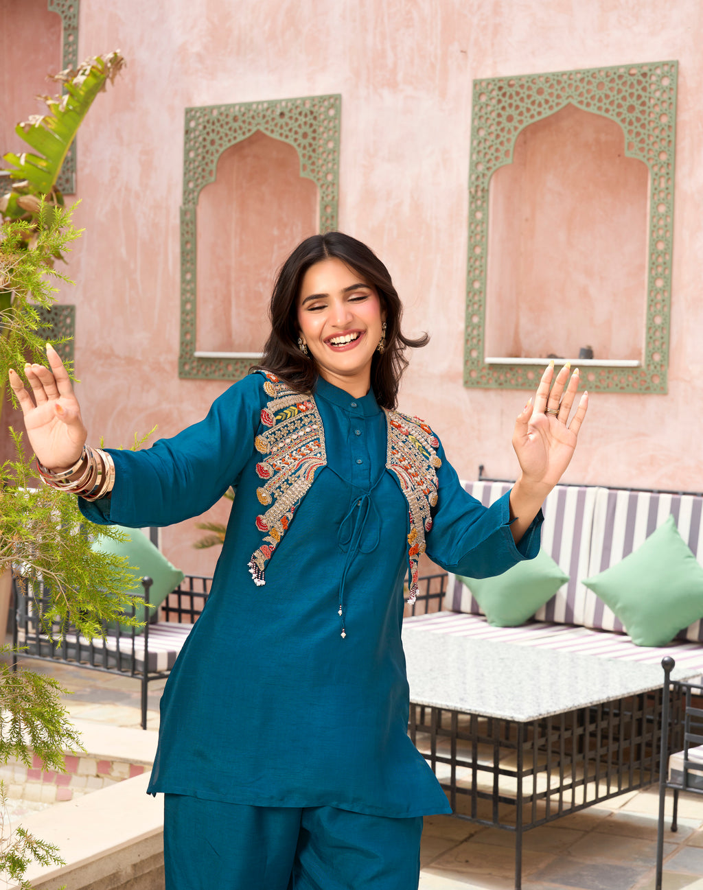 AURA ATTACHED CAPE KURTA SET