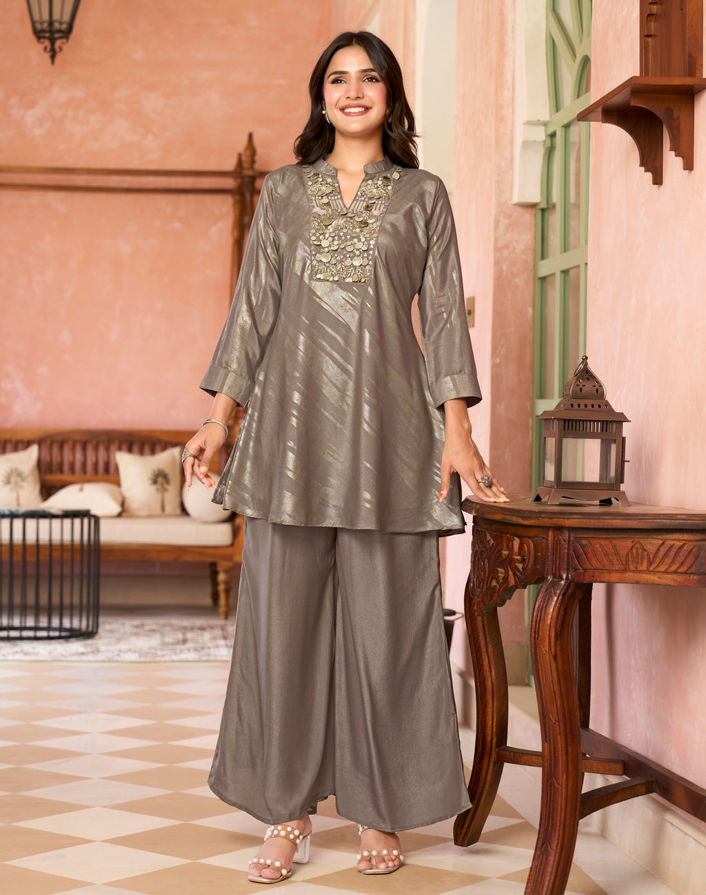 Luminous Mauve Kurta Set