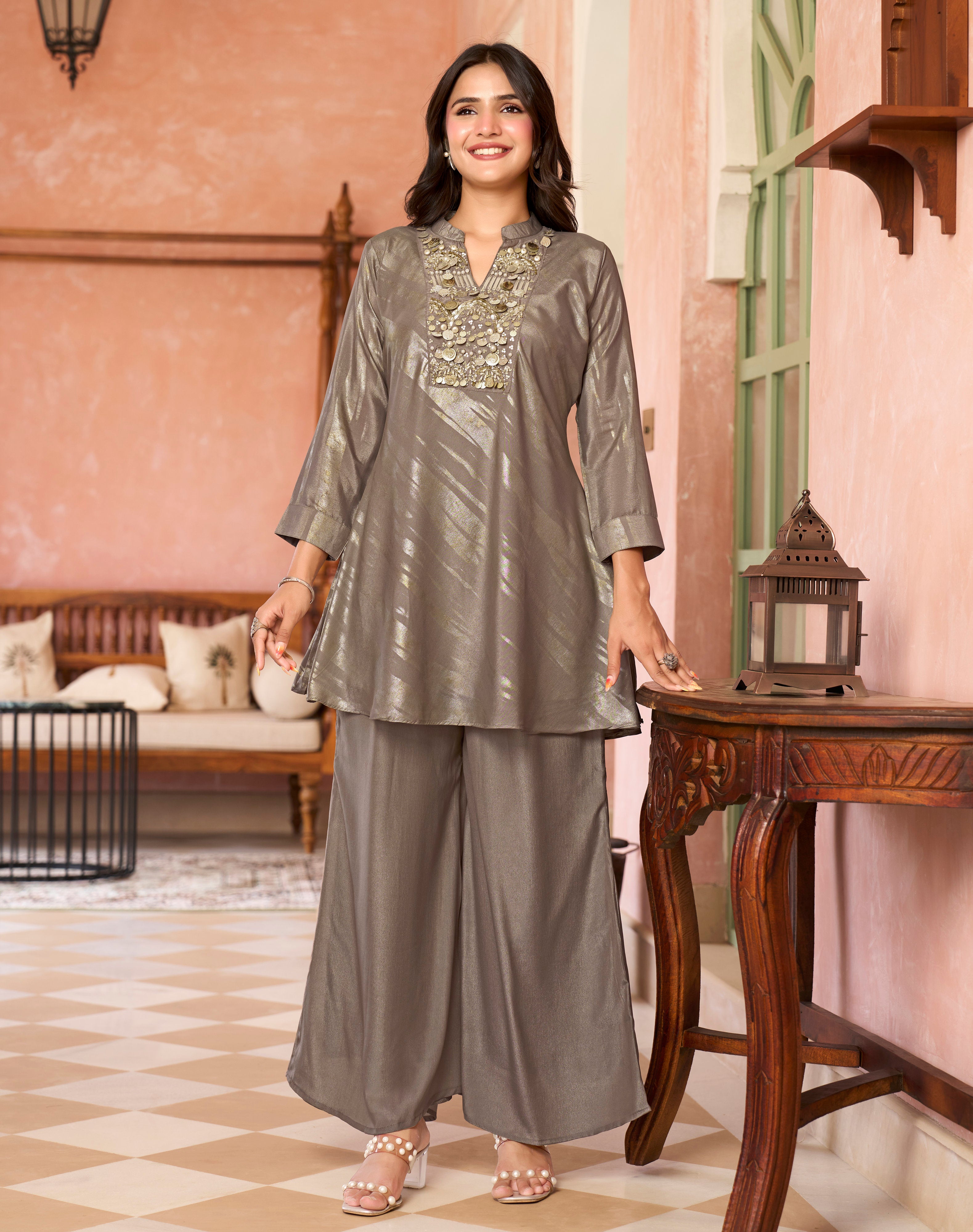 Luminous Mauve Kurta Set