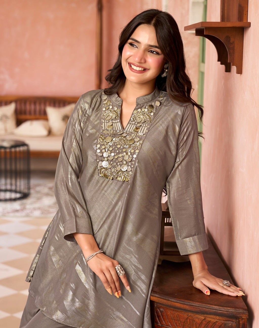 Luminous Mauve Kurta Set
