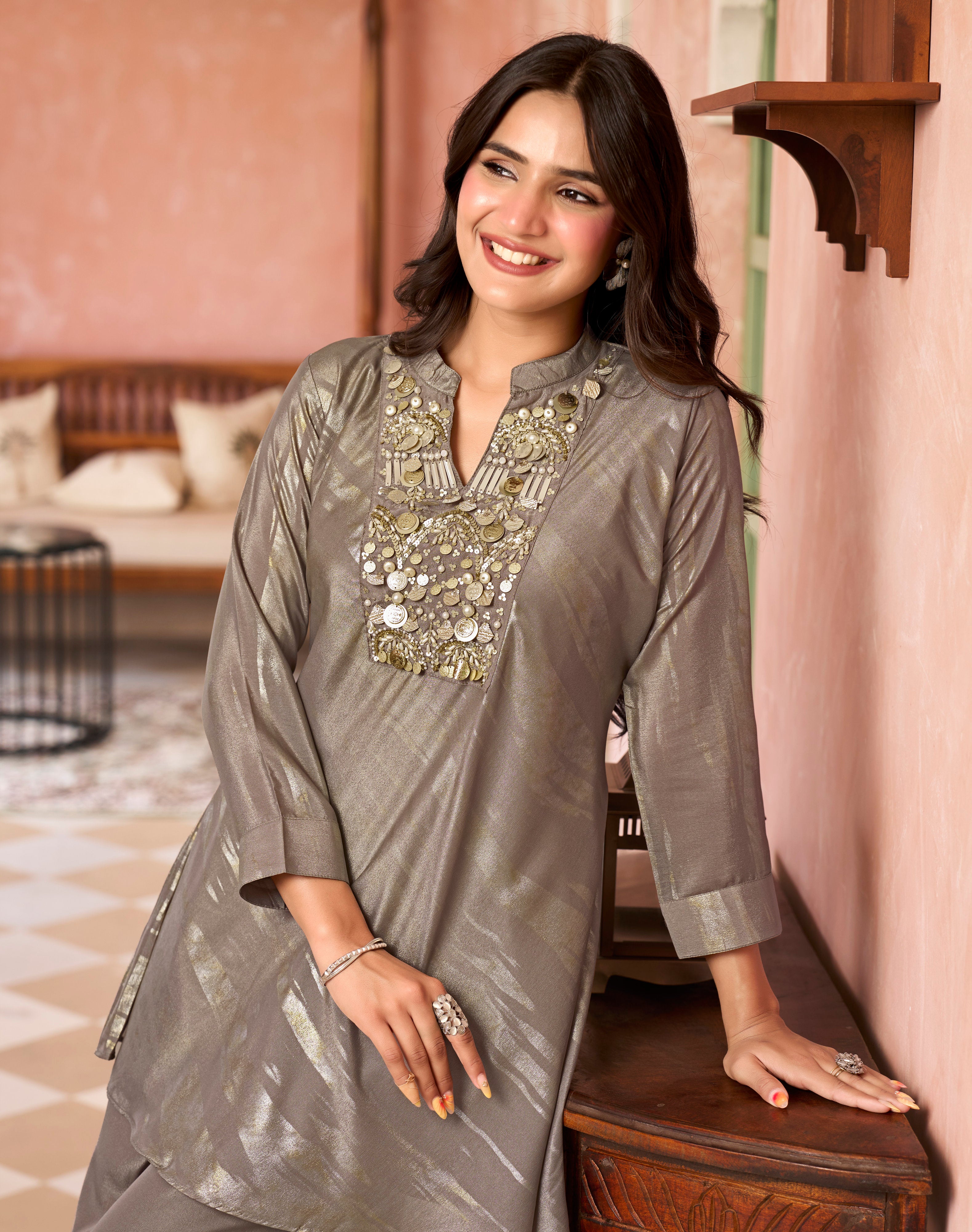Luminous Mauve Kurta Set