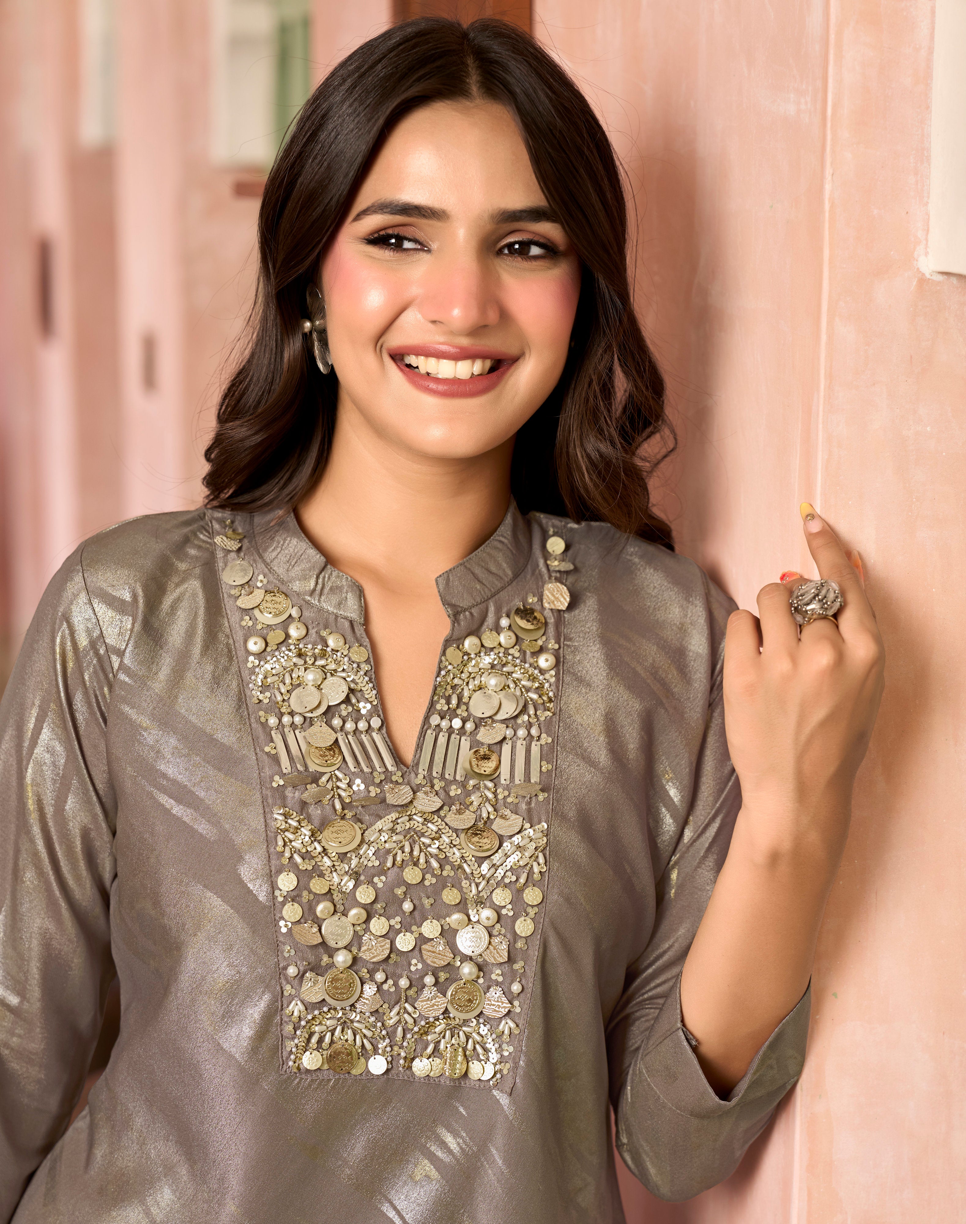 Luminous Mauve Kurta Set
