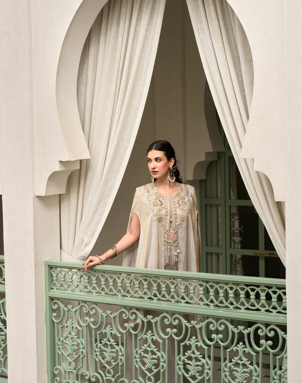 IVORY MIST EMBELLISHED CAPE SET