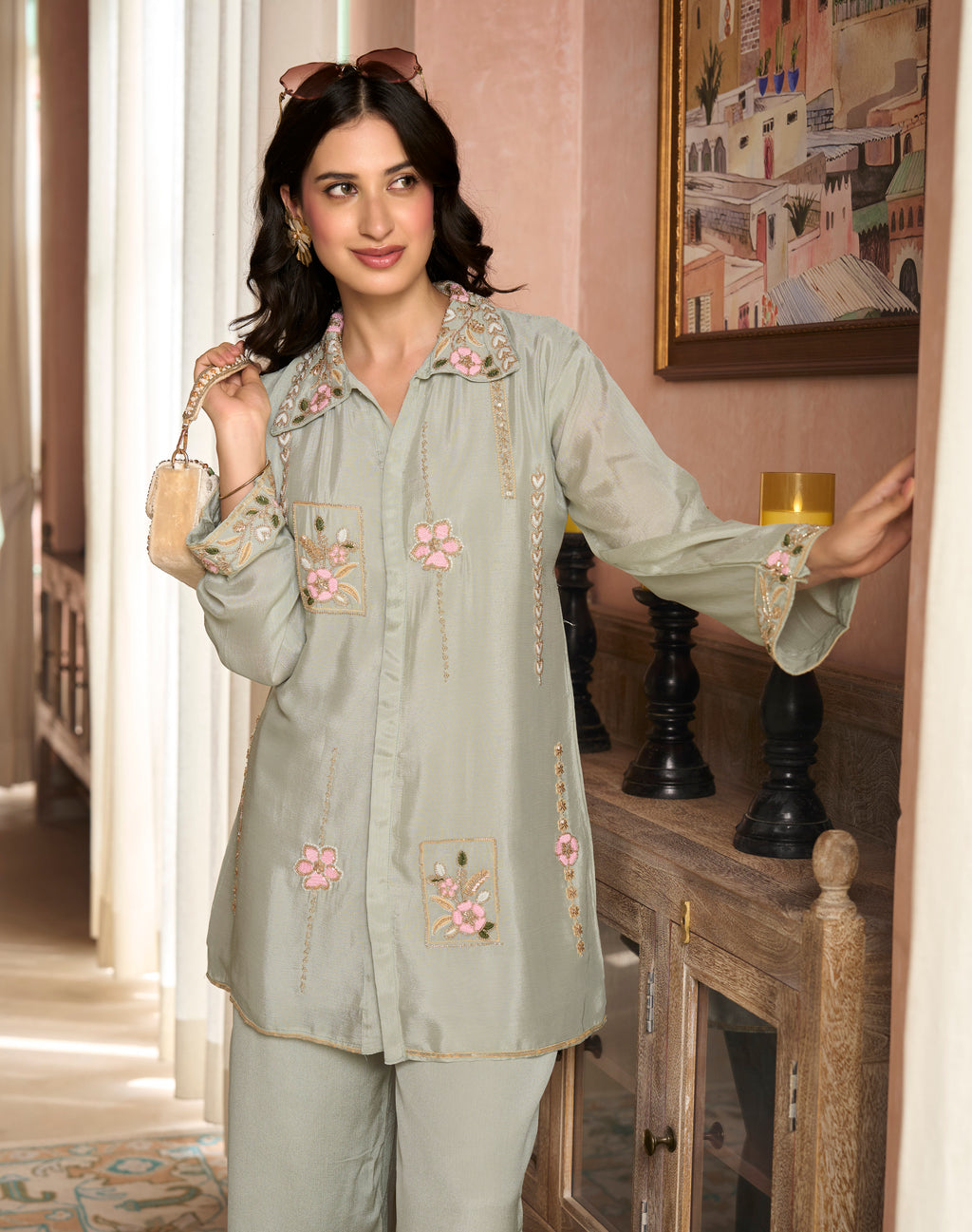 Floral Embroidered Co-Ord Set