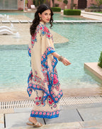 IVORY FLORAL KAFTAN SET