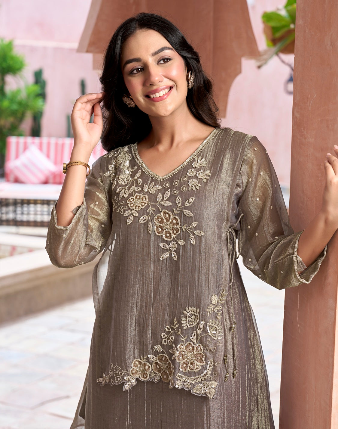 Shimmer Tissue Embroidered Overlay Set