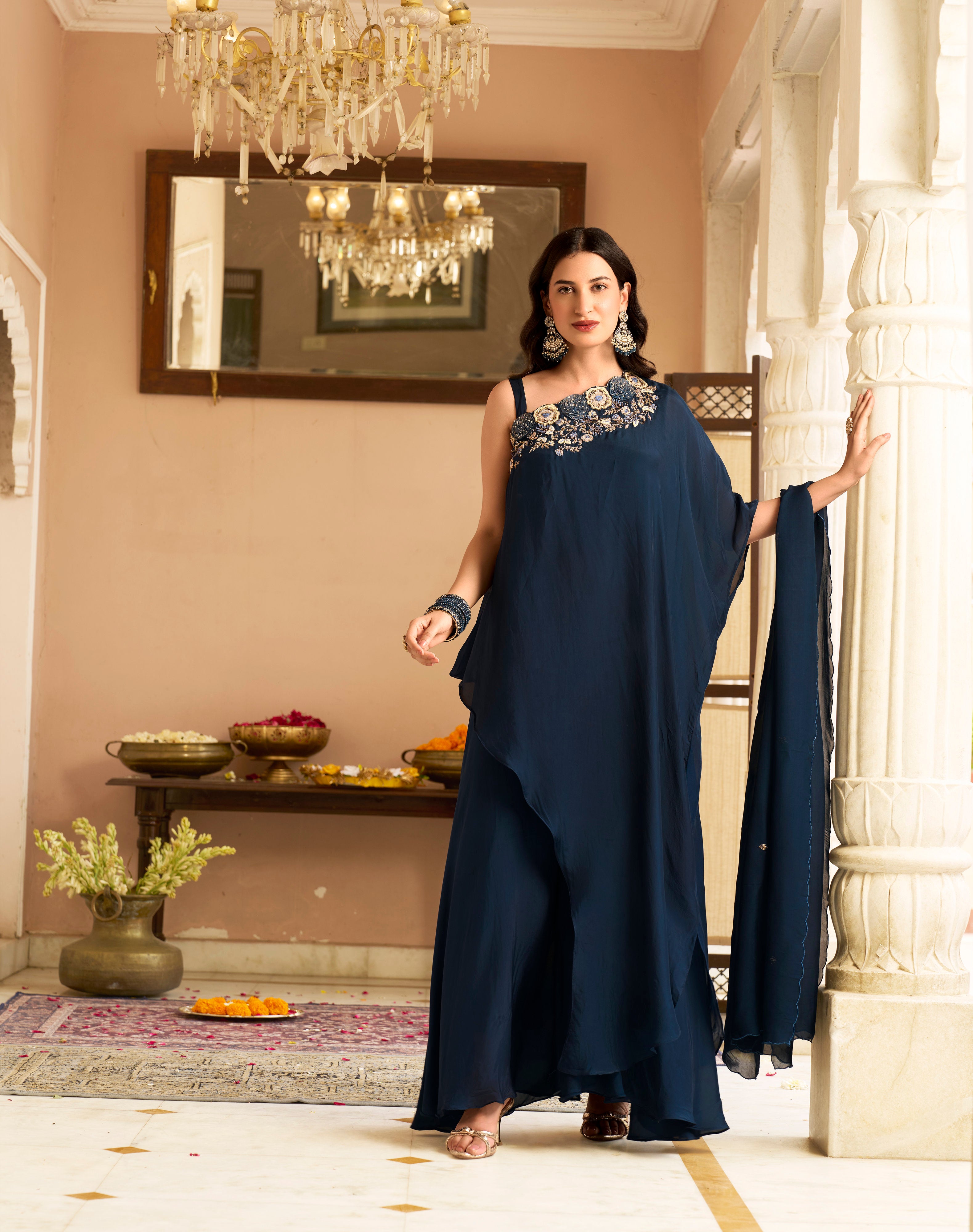 Midnight Blue Elegant Ethnic Set