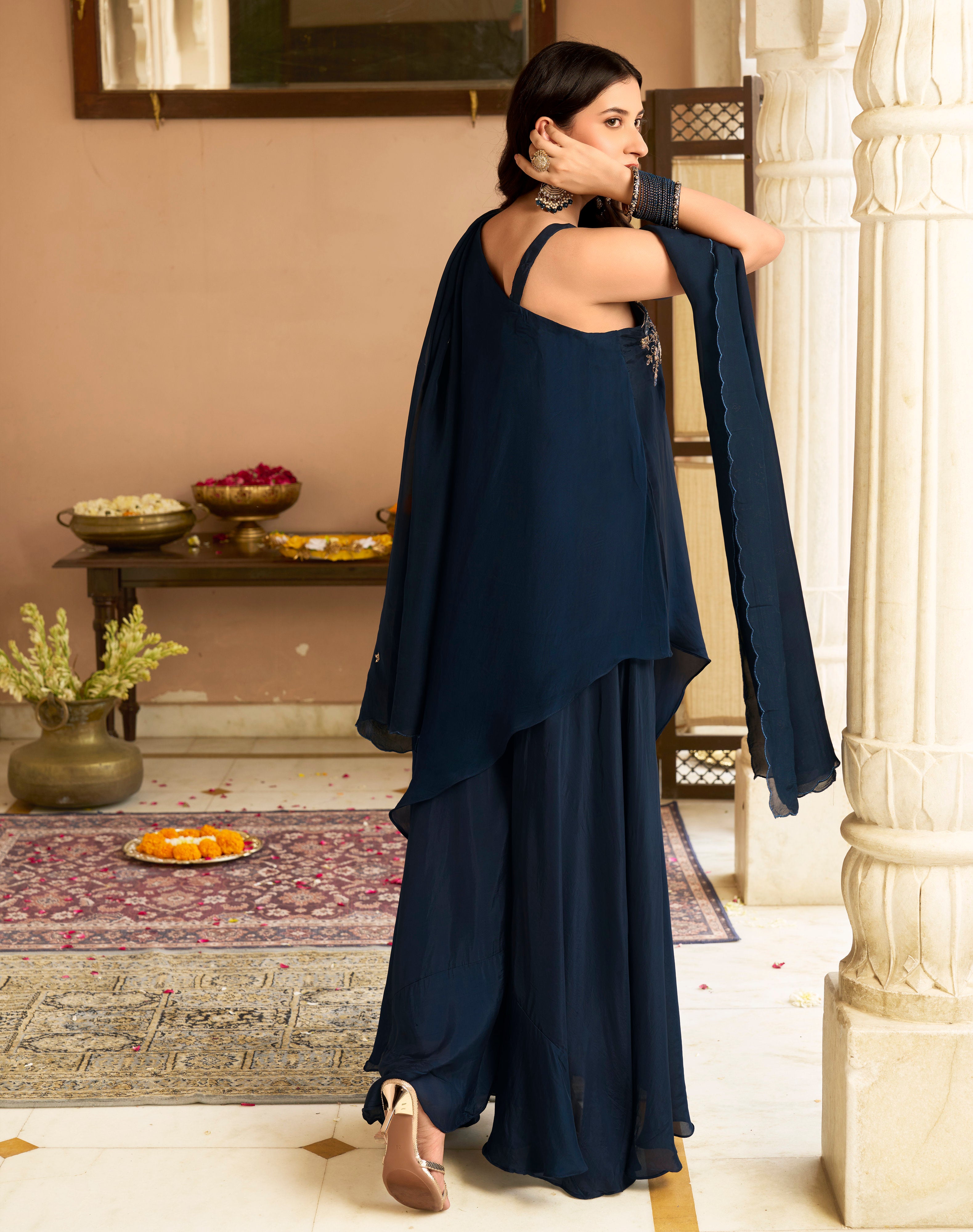 Midnight Blue Elegant Ethnic Set