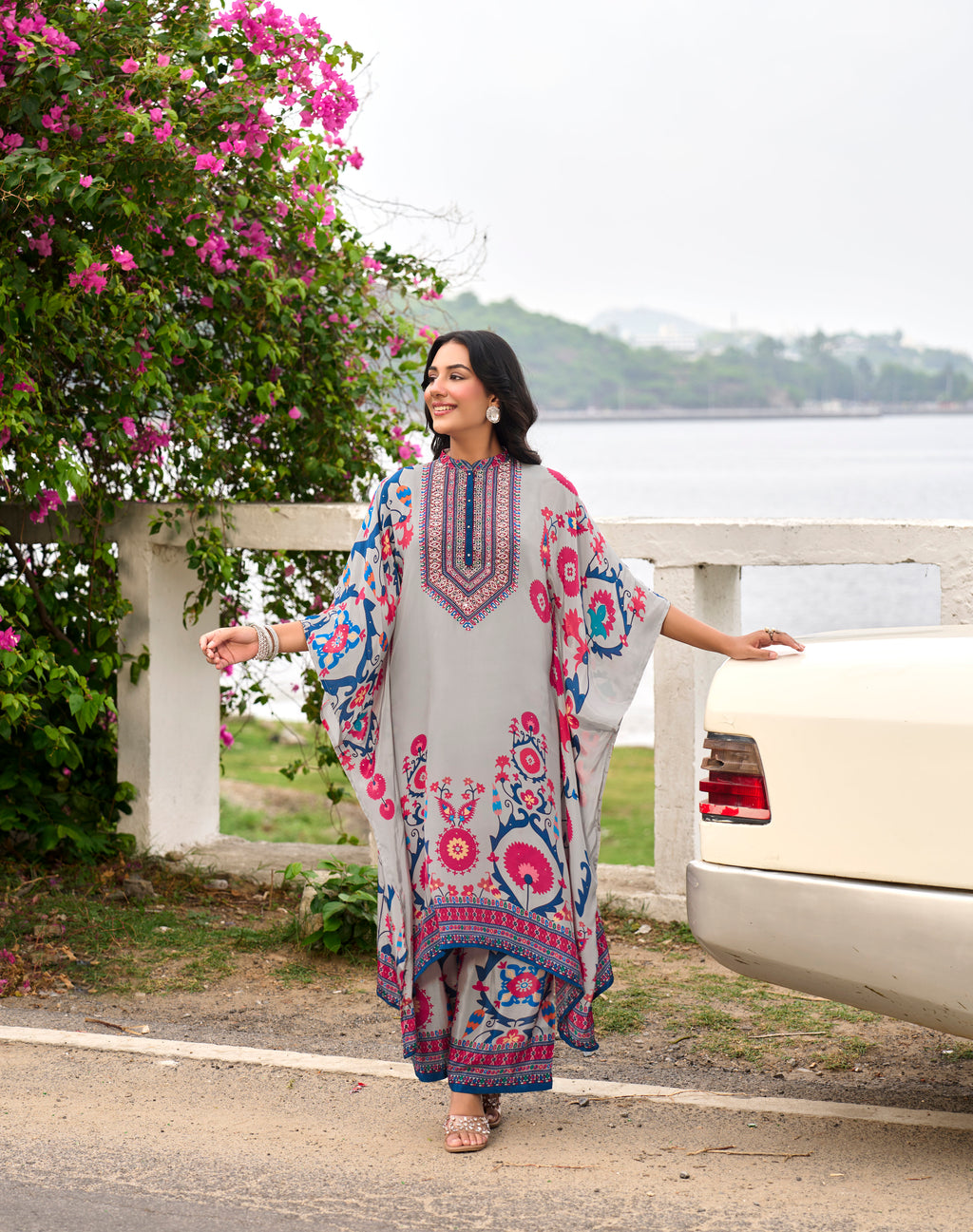 FLORAL PRINTED KAFTAN SET