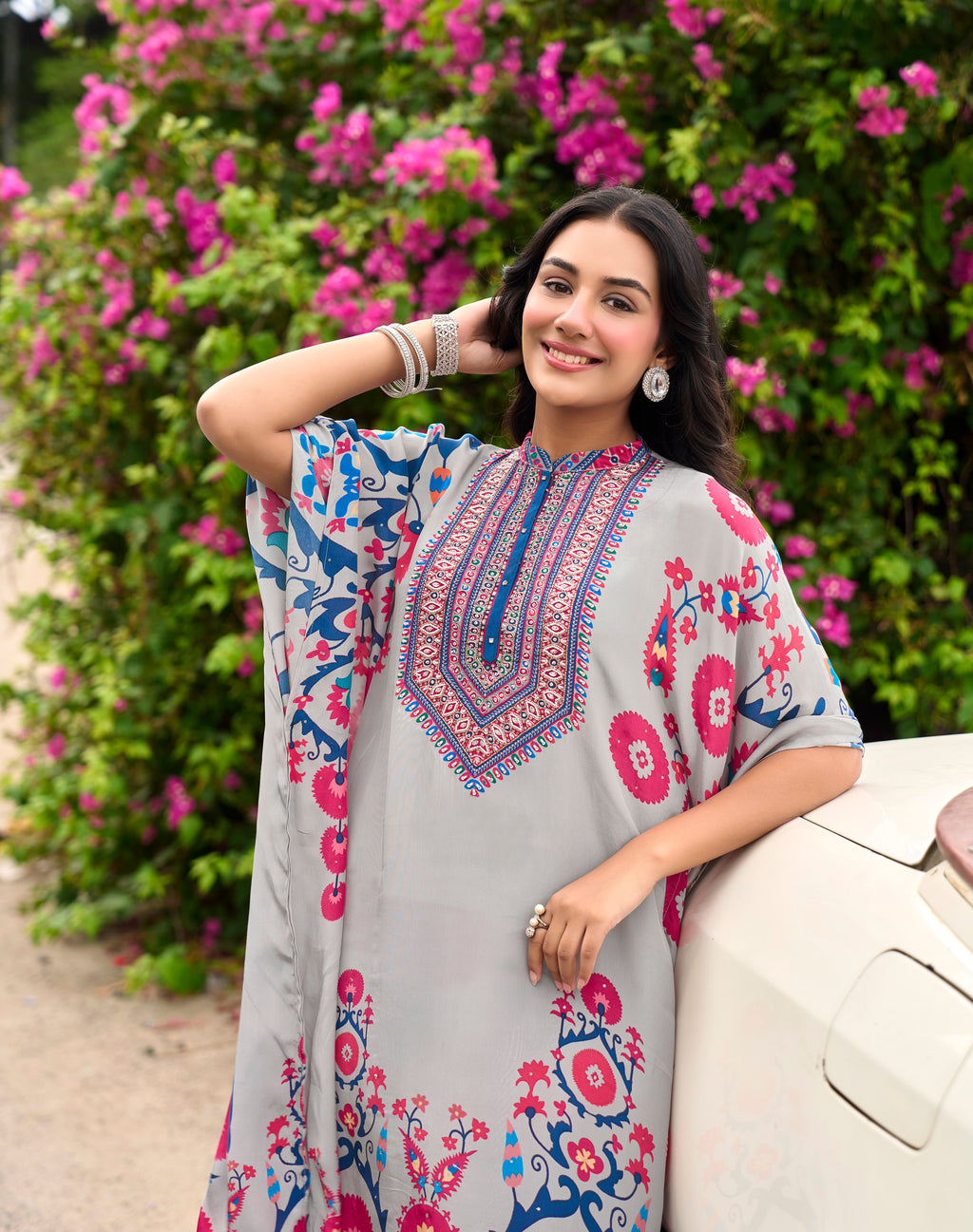 FLORAL PRINTED KAFTAN SET