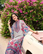 FLORAL PRINTED KAFTAN SET