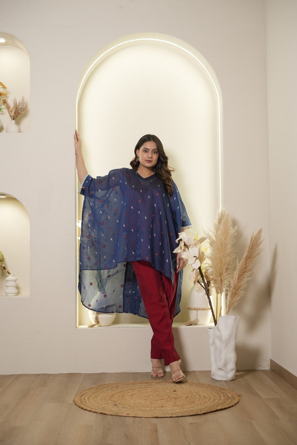 Blue Printed Kaftan Co-Ord Set