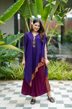 Purple Banarasi Fusion Set