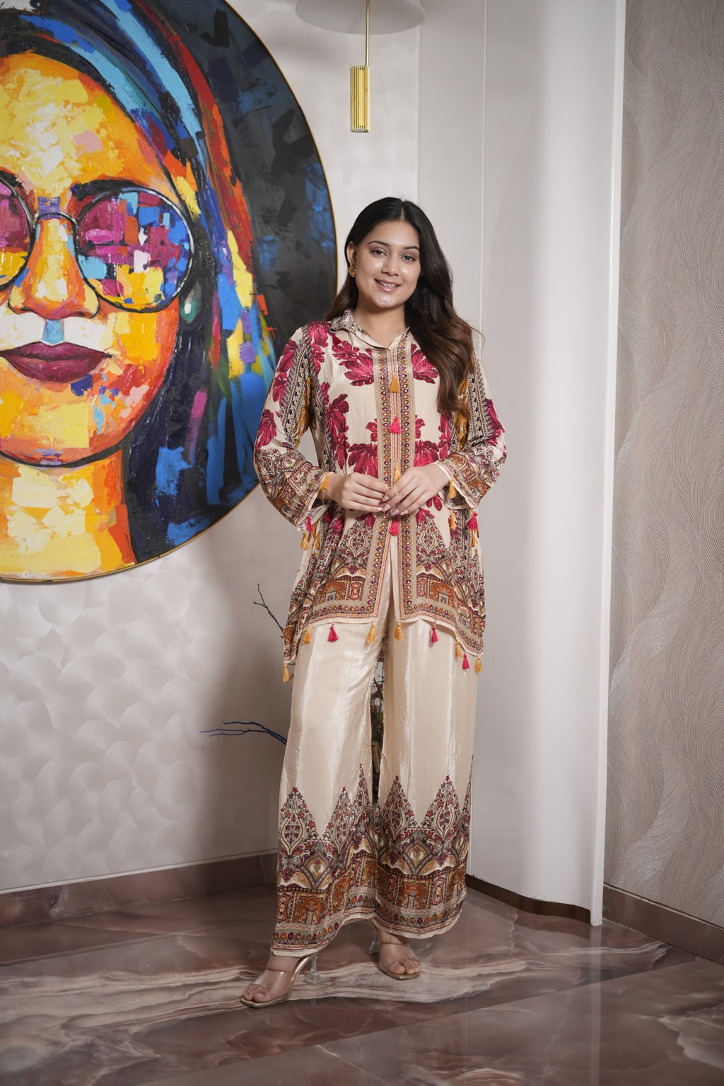 Floral Printed Palazzo Suit Set