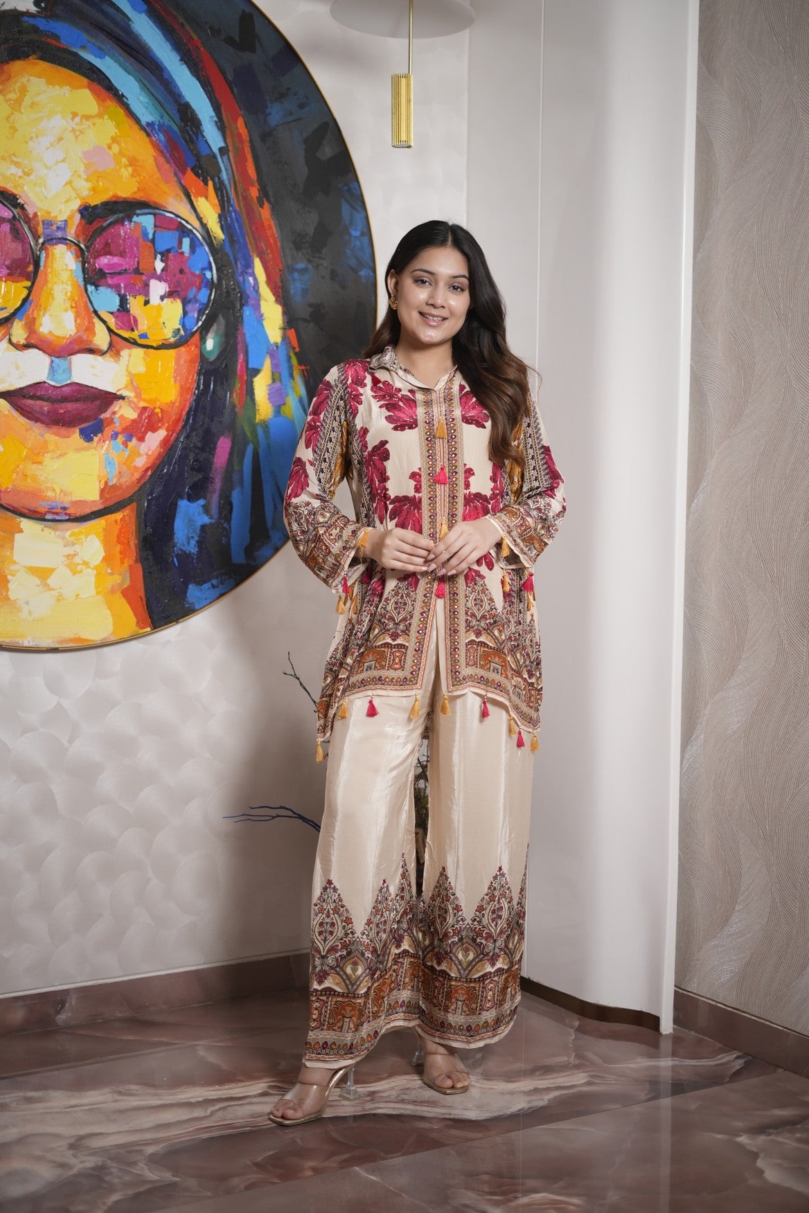 Floral Printed Palazzo Suit Set