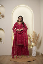 Berry Bandhani Sharara set