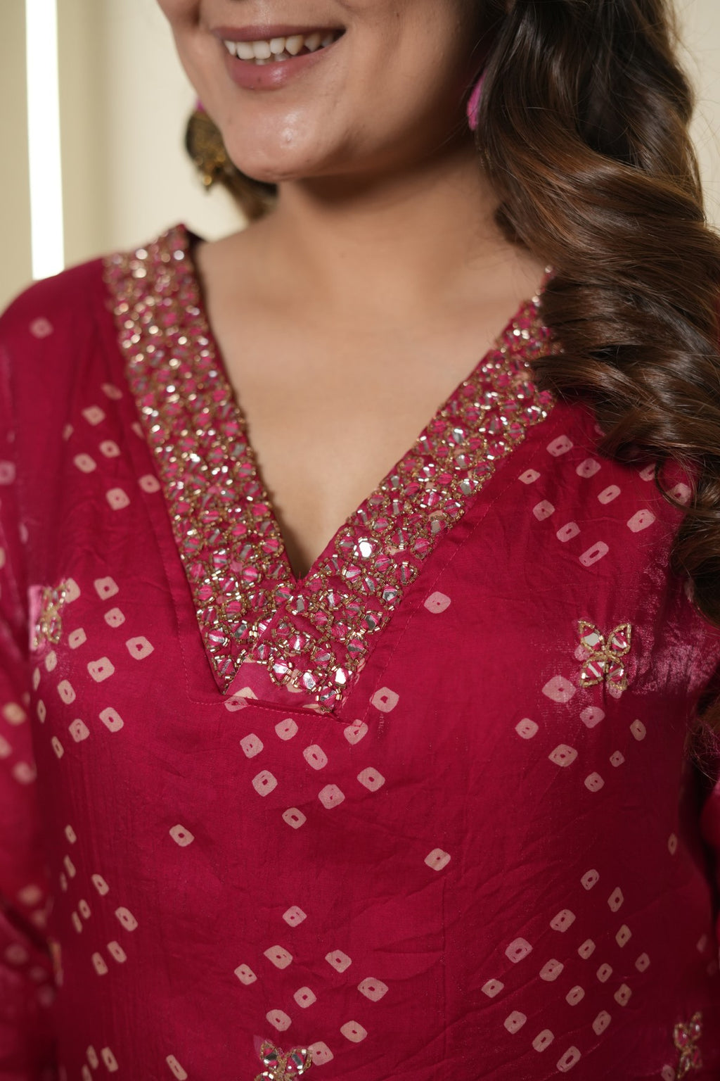 Berry Bandhani Sharara set