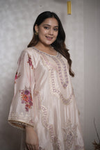 Blush Floral Embroidered Sharara Set
