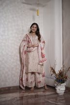 Blush Floral Embroidered Sharara Set