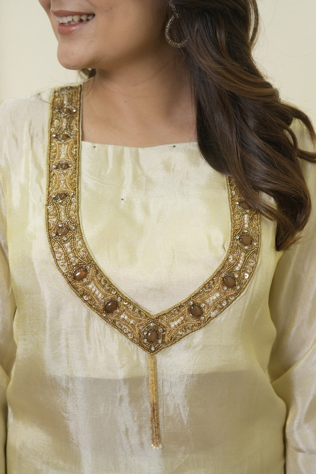Ivory Ombre Embellished Kurta Set