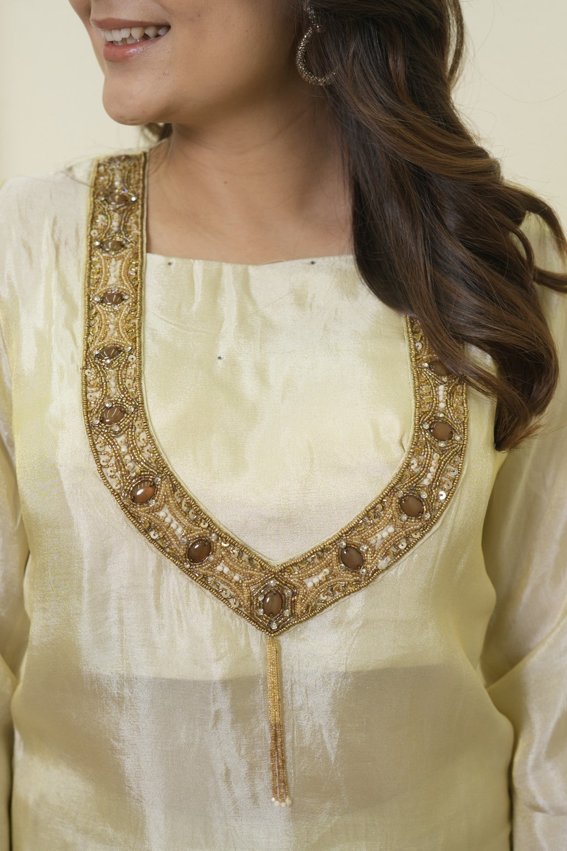 Ivory Ombre Embellished Kurta Set