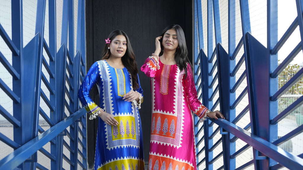 Floral Motif gaji Kurta Set