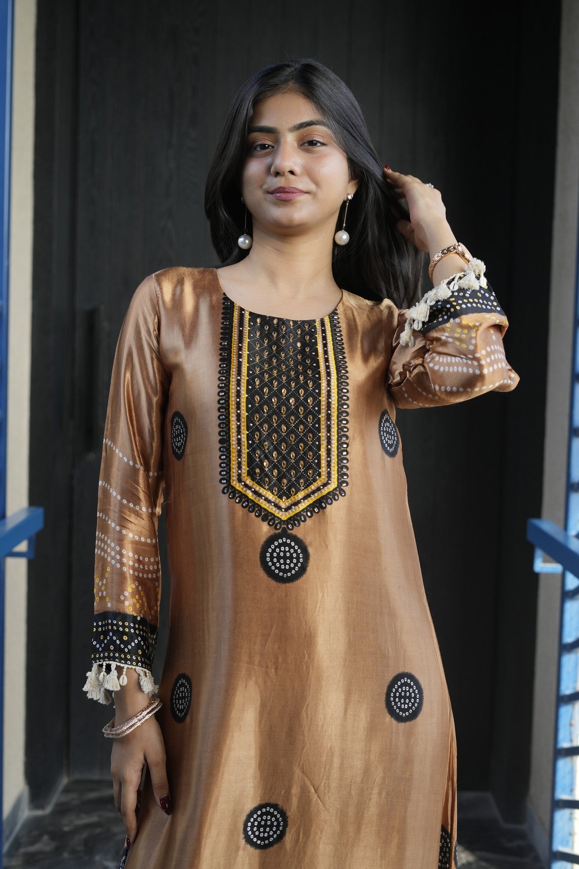 Vibrant Heritage Motif gaji Kurta Set