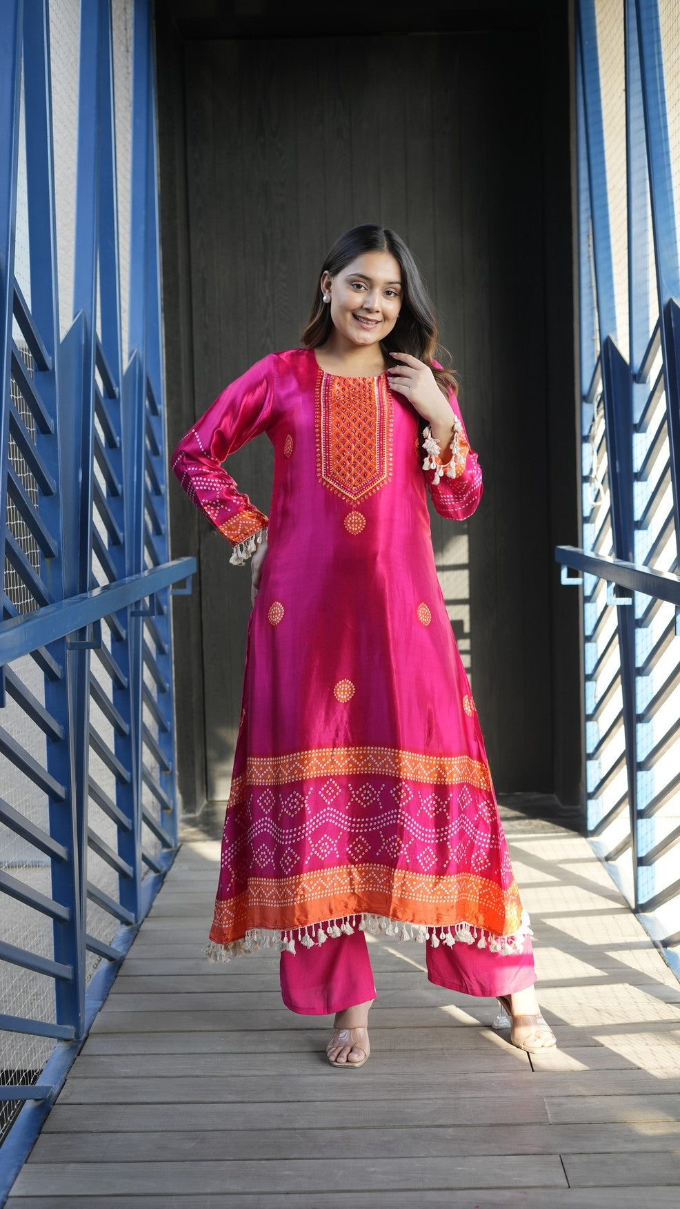 Vibrant Heritage Motif gaji Kurta Set