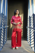 Ruby Bandhani Fusion Co-ord Set
