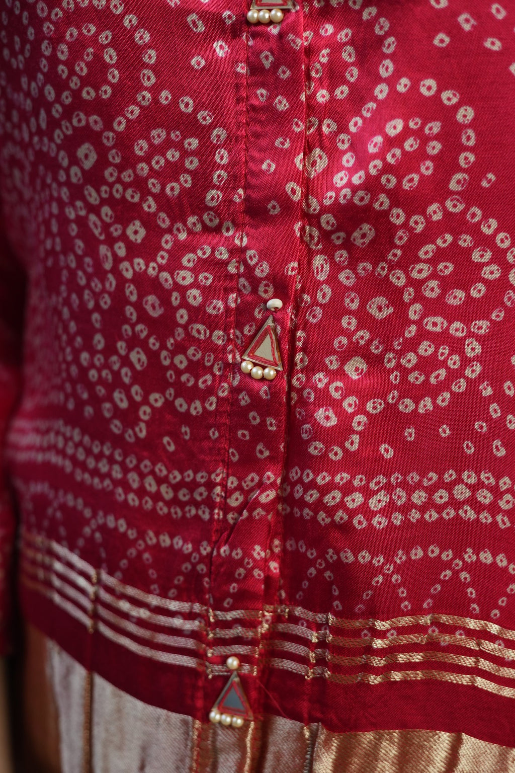 Ruby Bandhani Fusion Co-ord Set