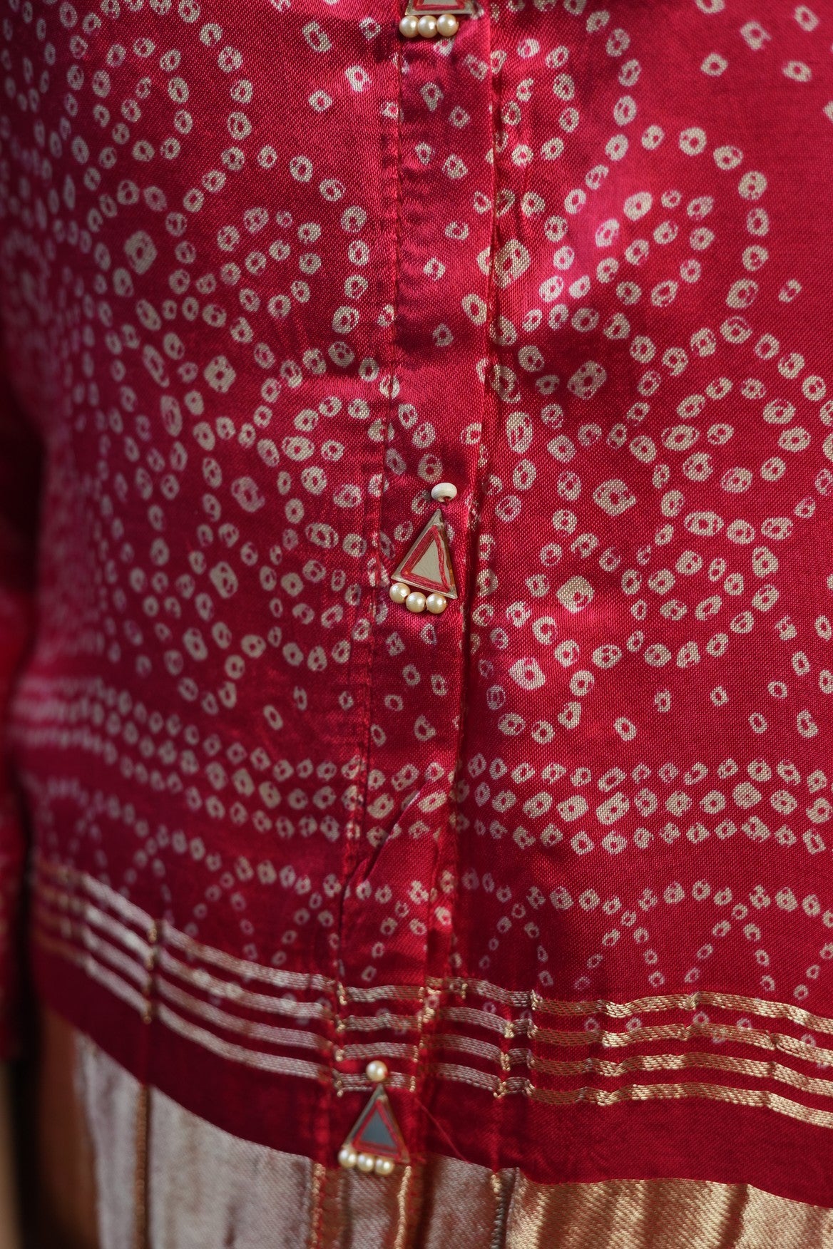 Ruby Bandhani Fusion Co-ord Set