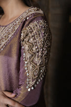Antique Gold Embroidered Kurta Set