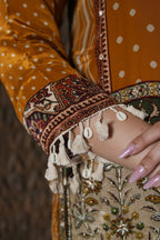 Mustard Sunehri Printed Kurta Set