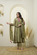 Floral Embroidered Anarkali Kurta Set