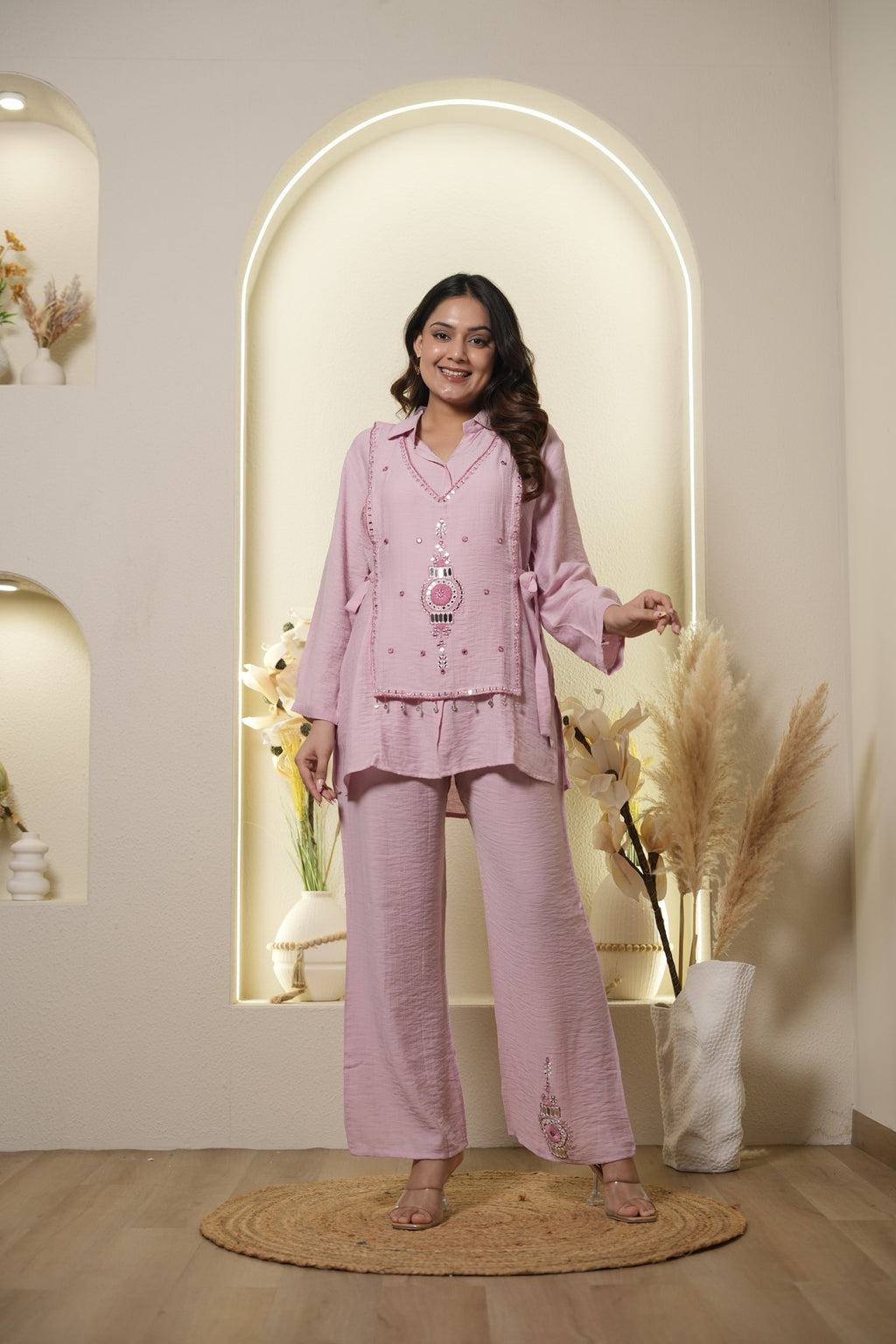 Pastel Embellished Layered Co-ord Set