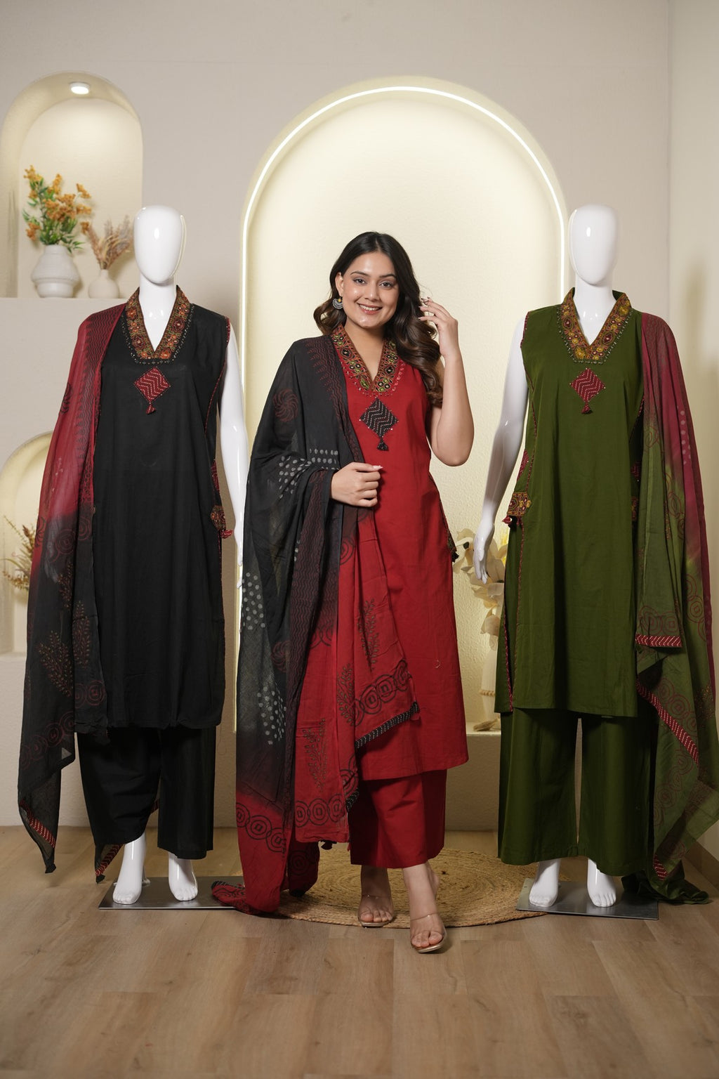Printed Kurta Palazzo Set with Dupatta