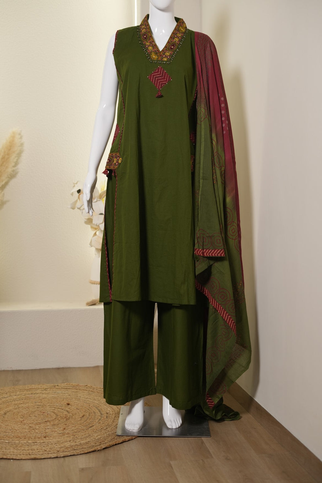 Printed Kurta Palazzo Set with Dupatta