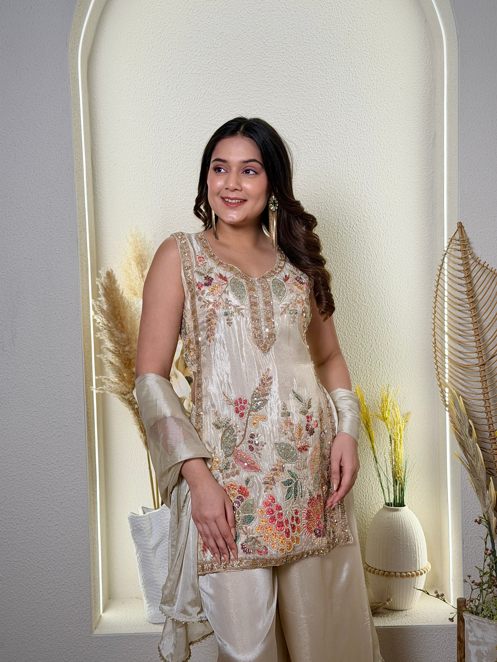 Ivory Bloom Hand-Embroidered Kurta Set