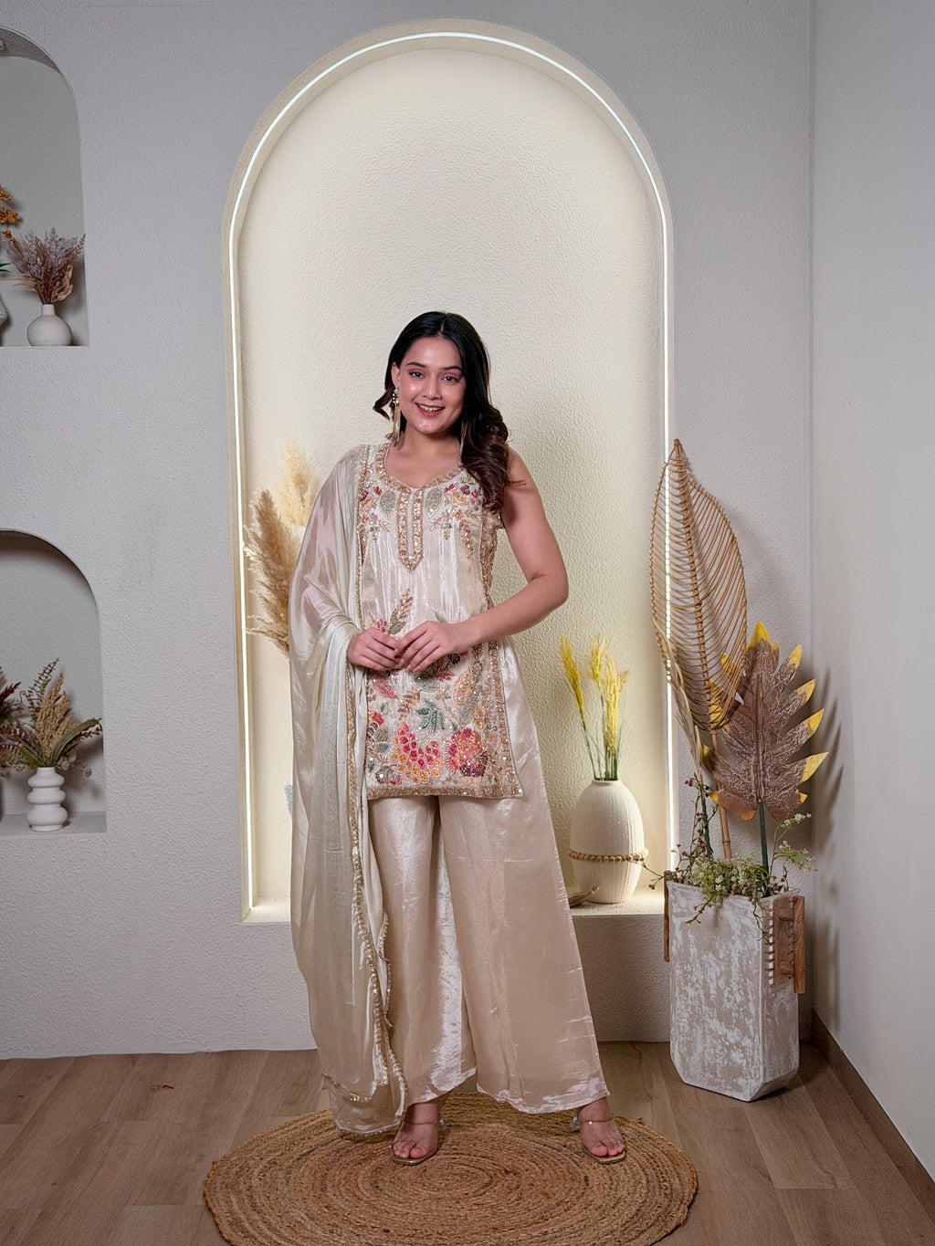 Ivory Bloom Hand-Embroidered Kurta Set