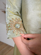 Lustre Tissue Embroidered Indo-Western
