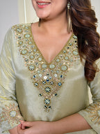 Lustre Tissue Embroidered Indo-Western