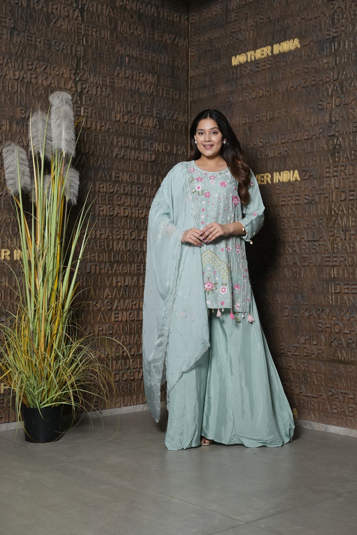 Gulshan Aqua Embroidered Suit