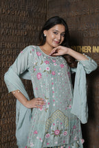 Gulshan Aqua Embroidered Suit