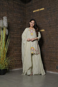 Ivory Floral Embroidered  Suit Set