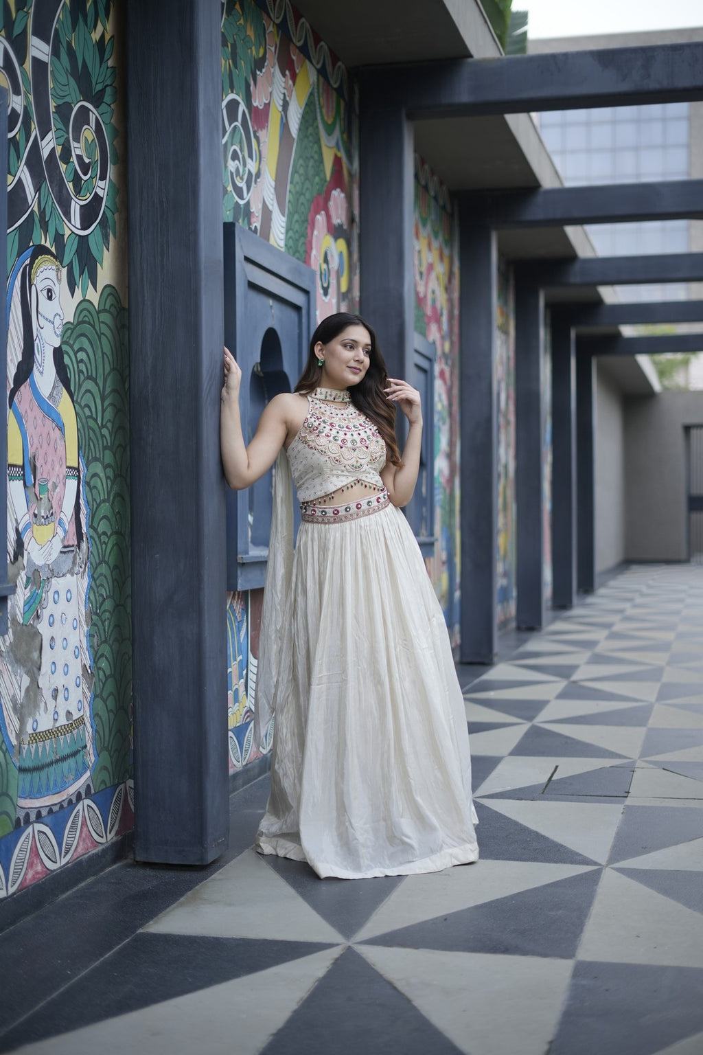 Ivory Embellished Lehenga Set