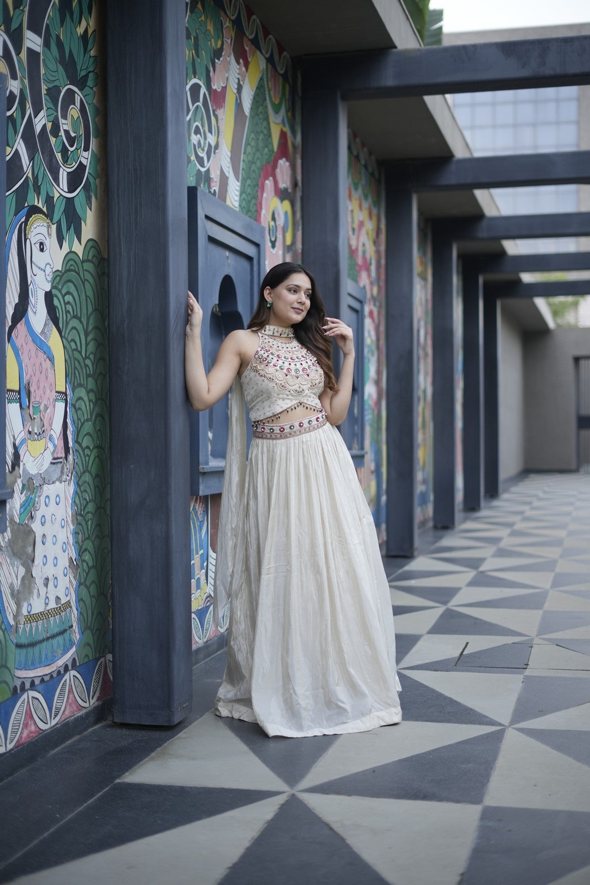 Ivory Embellished Lehenga Set