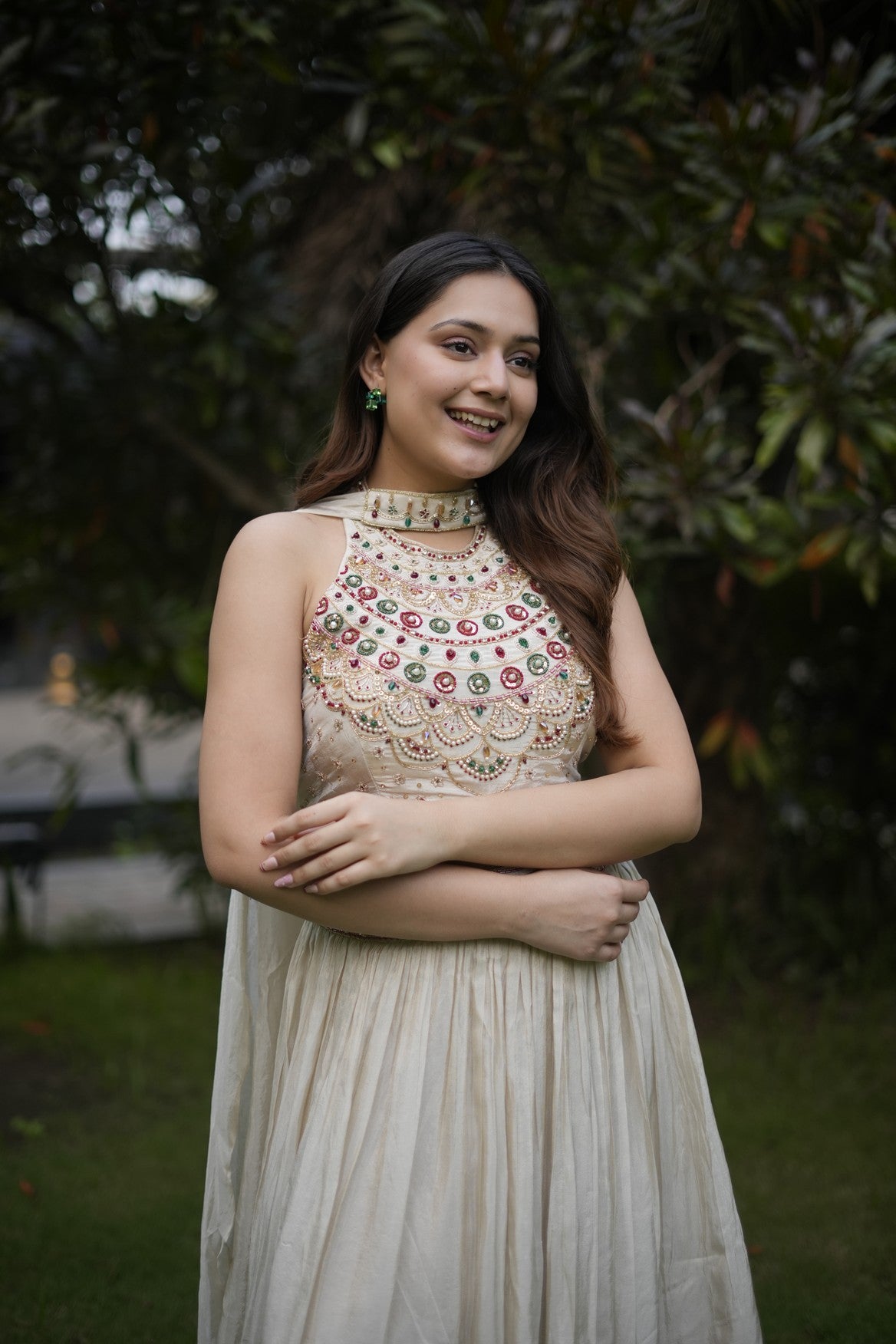 Ivory Embellished Lehenga Set